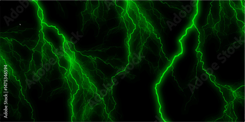 Branched lightning bolt. Abstract texture background in natural patterned. Intense electric bolts crackle across a stark. Glowing wavy lines template Color lightning concept in the dark.