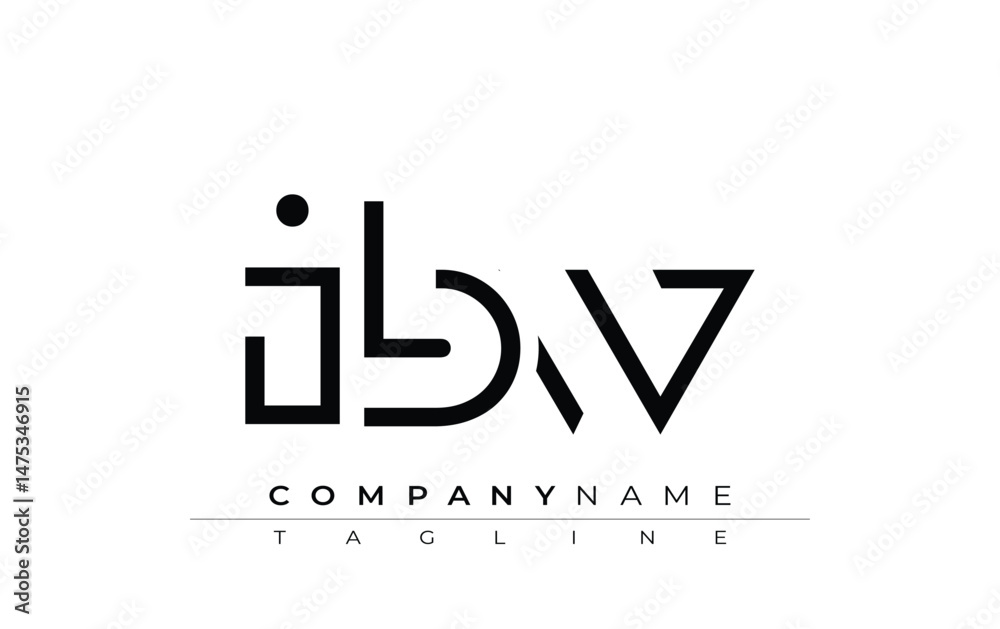 Fototapeta premium IBW abstract letter design. Modern Business Logo Design With Abstract Typography and Contemporary Style