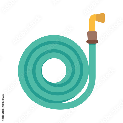 Coiled garden hose illustration on a White Background