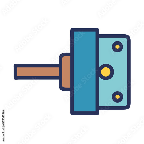 Flat design illustration of an industrial pressure regulator valve