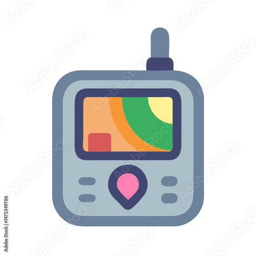 Isolated GPS navigator flat design icon on White Background