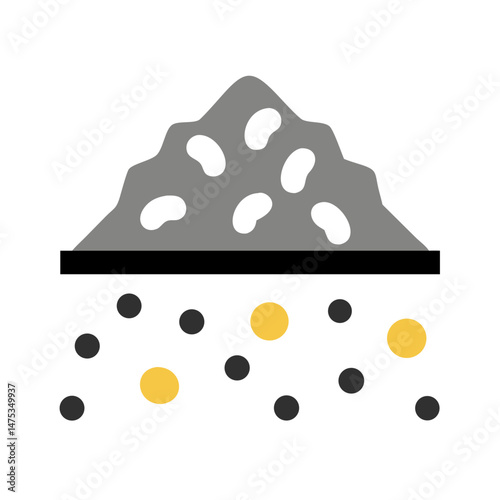 Abstract illustration of separation process with simple shapes