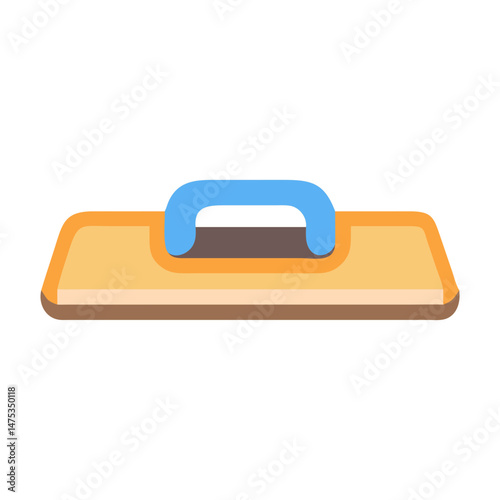 Illustration of a flat, tan grout float on White Background