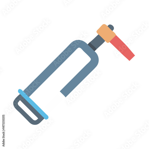 Blue caulking gun on White Background design flat illustration