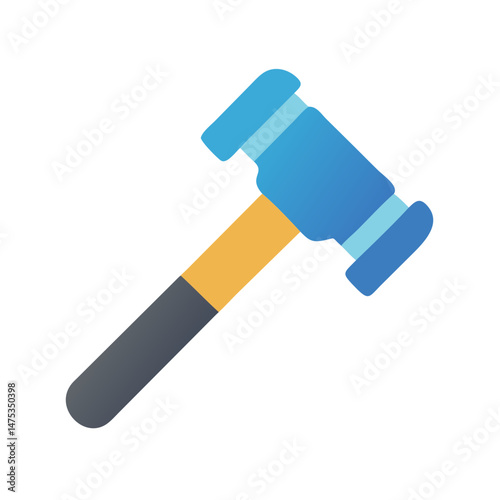 Stylized blue gavel on White Background representing legal decisions