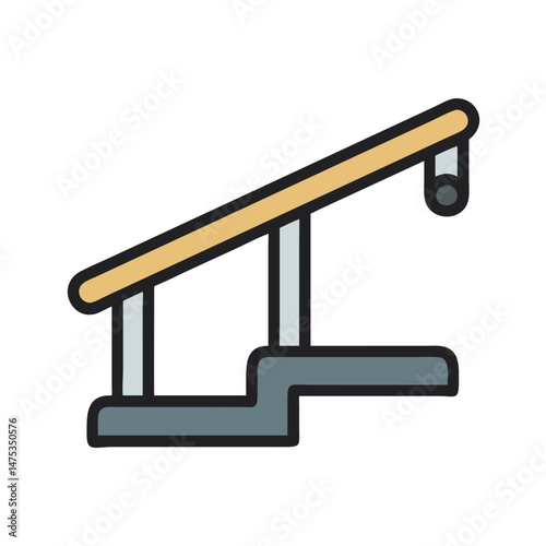 Skate ramp illustration in flat style on White Background