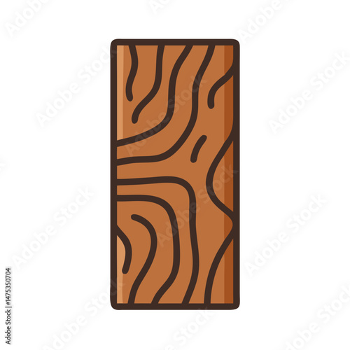 Wooden board with a simple wood grain pattern illustration