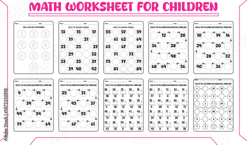 Learning  math worksheet for children