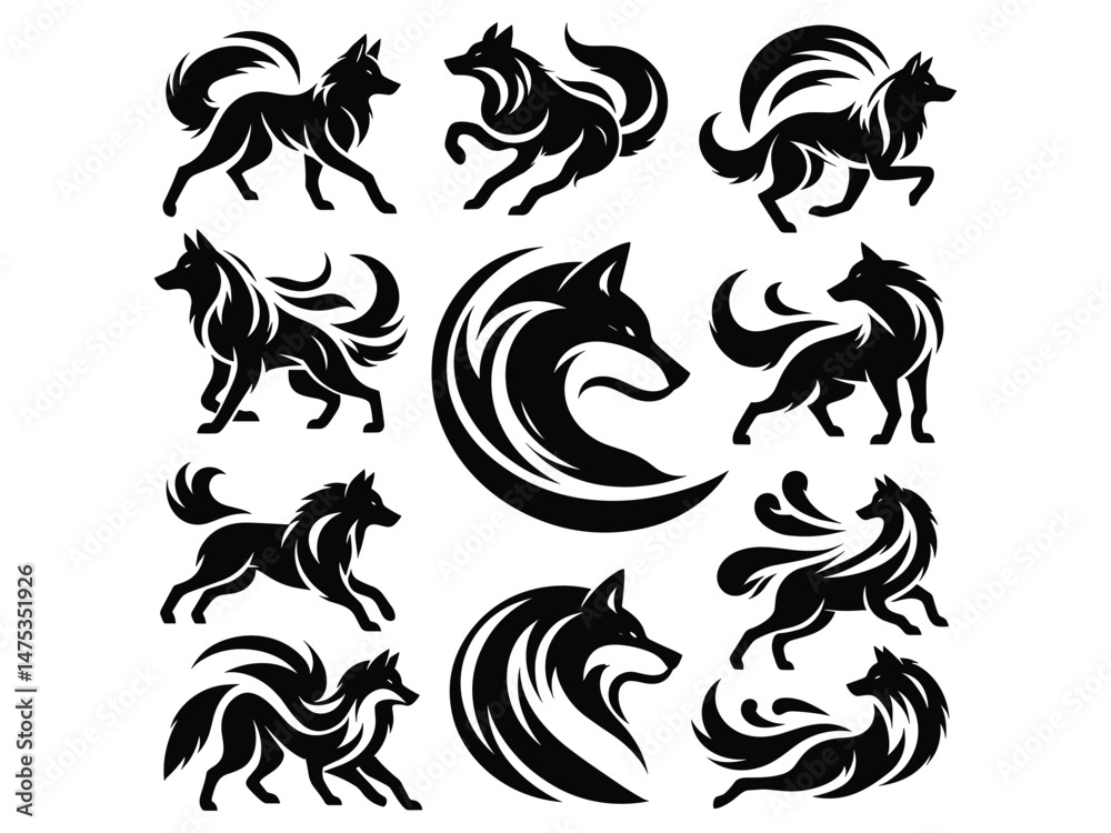 Fototapeta premium Wolf Vector Icon Pack