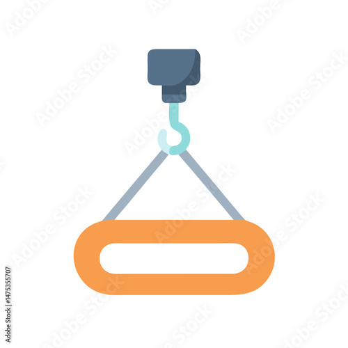 Isolated flat vector icon of hoisting construction crane