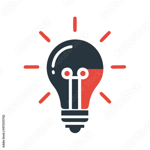 Simple lightbulb icon with idea and innovation concept