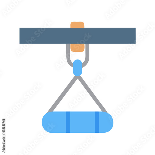 Icon of a crane lifting a cylinder in flat style