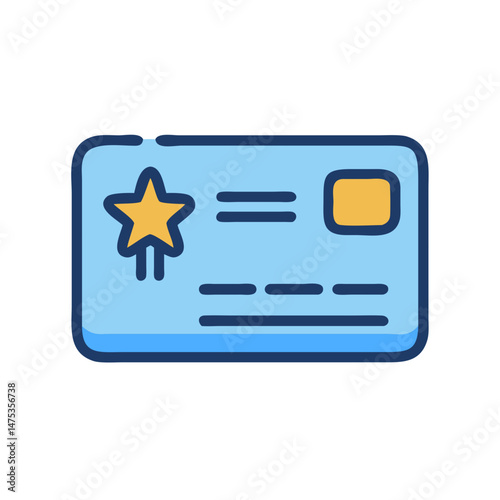 Stylish flat design credit card with star icon illustration