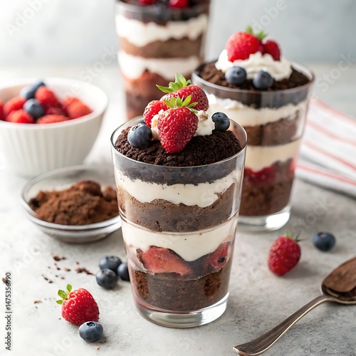 Layered Chocolate Dessert Recipe with Berries