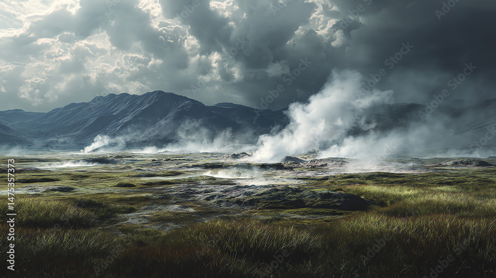 Fototapeta premium geothermal vents in