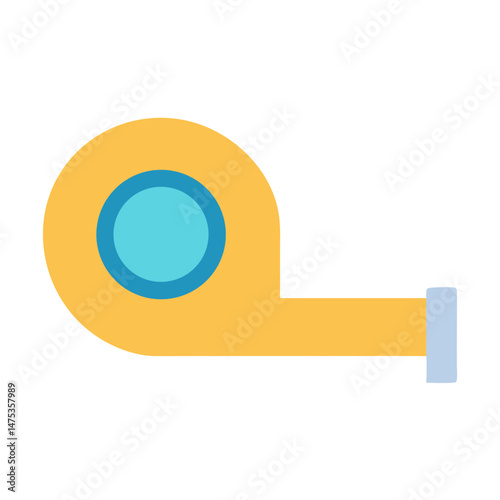 Isolated cartoon style tape measure on a dark background