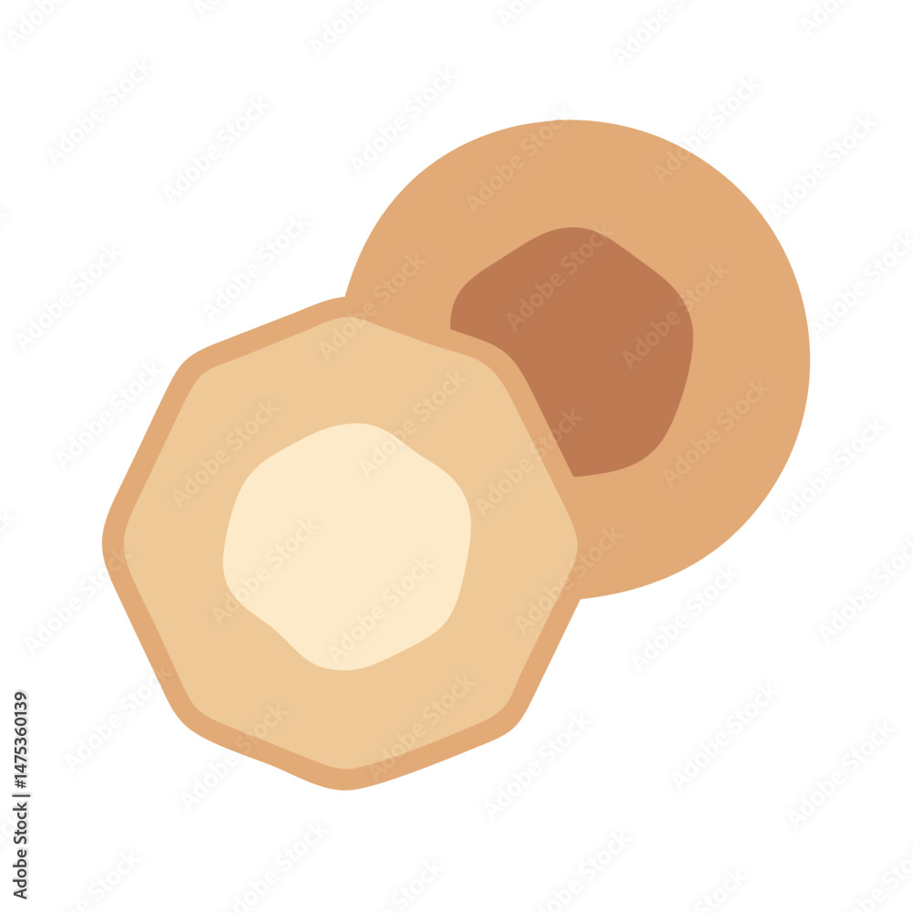 Geometric shapes creating soft brown layered effect on White Geometric shapes creating soft brown layered effect on White