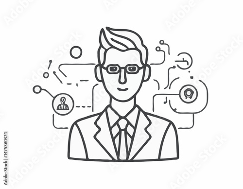Cybersecurity Expert Outline Icon