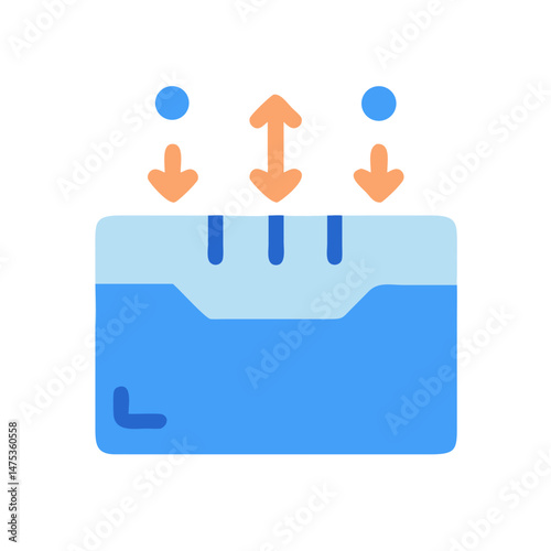 Flat illustration showing the process of water absorption