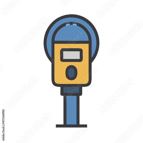 Isolated Parking Meter Illustration on a White Background