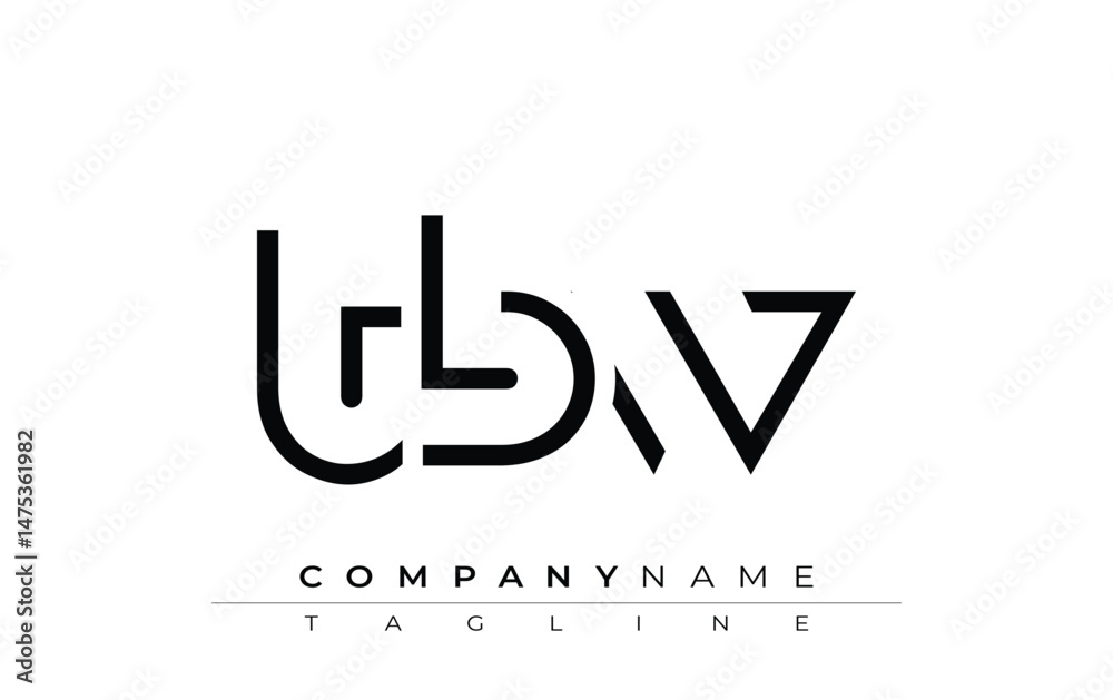 Fototapeta premium TBW abstract letter design. Modern Business Logo Design With Abstract Typography and Contemporary Style