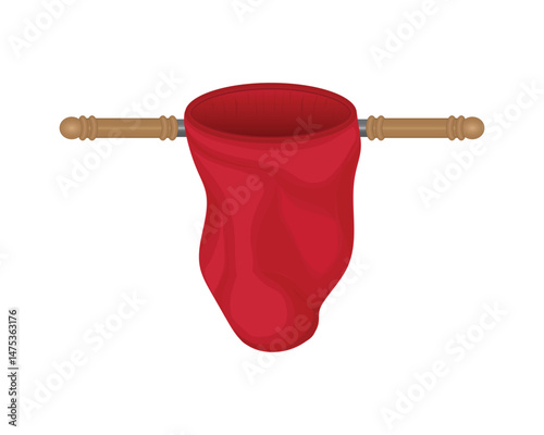 Vector design of a red collection bag or offering bag which is usually used in churches to give offerings in the form of money