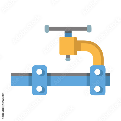 Stylized illustration of clamp tool isolated on White backdrop