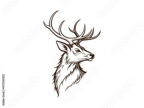 deer head silhouette vector illustration design