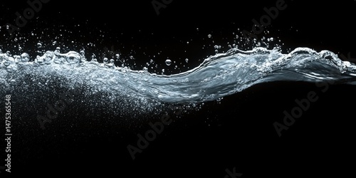 Dynamic water splash action black fluid motion