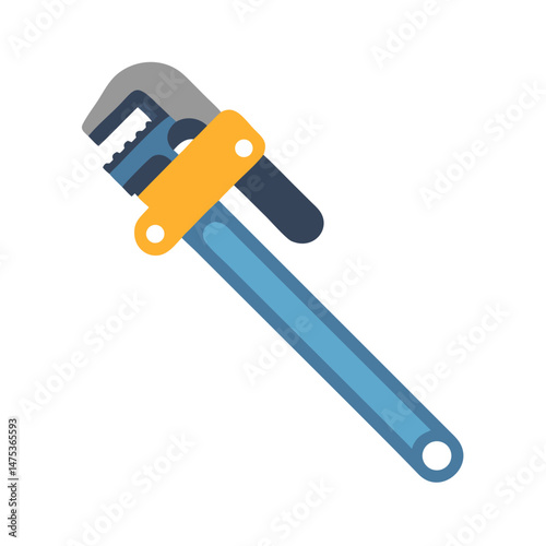 Pipe wrench vector illustration on solid White Background tool