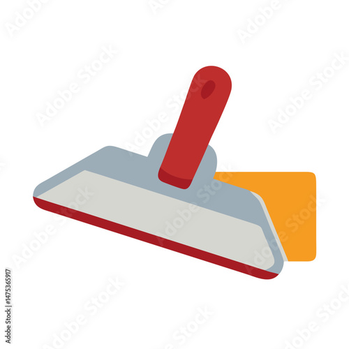Illustration of a putty knife on a White Background