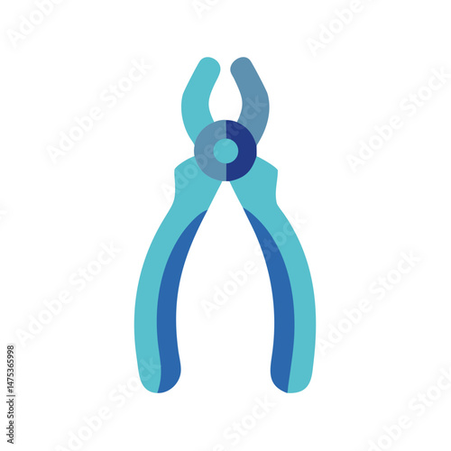 Flat vector illustration of pliers tool on White Background