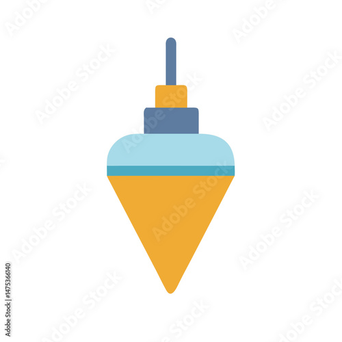 Minimalist plumb bob graphic illustration on clean black backdrop