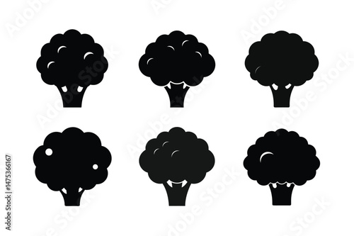 cauliflower black silhouette of a cauliflower.