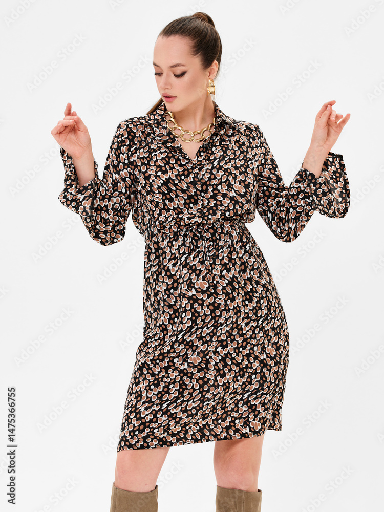 Pregnant girl model in stylish clothes on white background in studio. Pregnant girl model in stylish clothes on white background in studio.