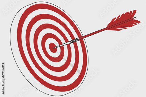 153 a red and white bullseye target with a red arrow stuck in the center, hyperrealistic, highly detailed, 8k, photorealistic