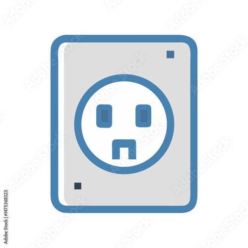 Isolated electrical outlet illustration on dark background for energy
