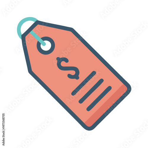 Isolated graphic price tag with dollar sign illustration