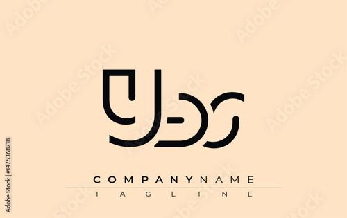 YBS abstract letter design. Modern Business Logo Design With Abstract Typography and Contemporary Style photo