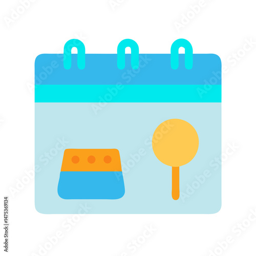 Colorful flat icon calendar for schedule and planning event
