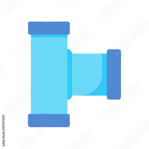 Light blue pipe fitting on White Background illustration