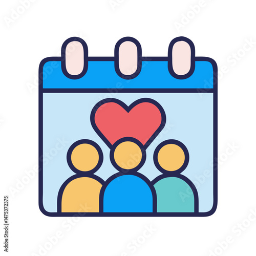 Team celebration date highlighted on calendar with a heart