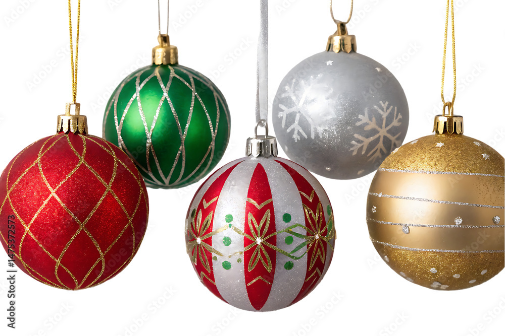 christmas balls on white background christmas balls on white background