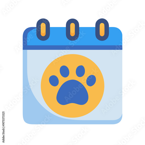 Pet appointment calendar icon vector for veterinary services