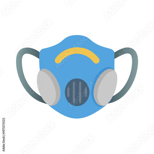 Blue respirator mask isolated on White Background illustration art photo