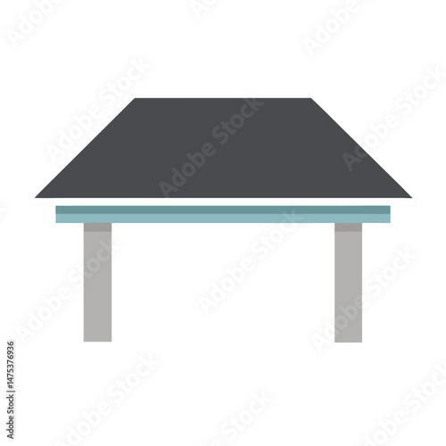 Simple abstract pavilion structure in flat design on White Background