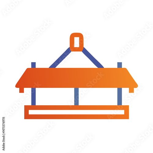 Modern geometric bird feeder design with hanging structure, isolated
