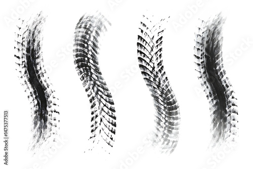 tire tracks  isolated on white background PNG