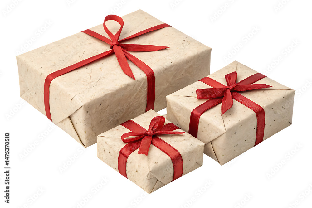 Obraz premium red gift box isolated on transparent background