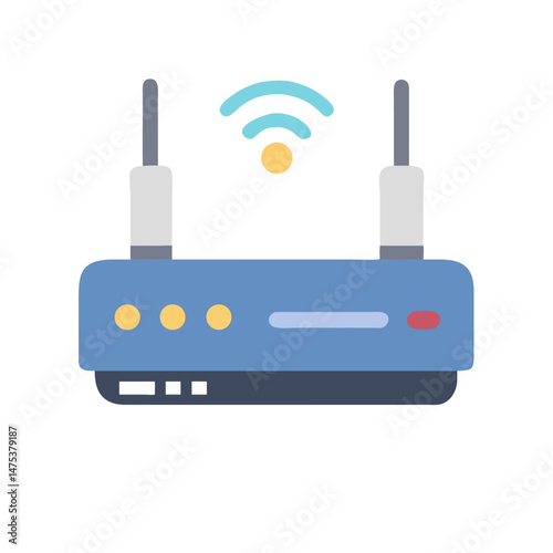 Stylized router icon illustration for internet connectivity themes